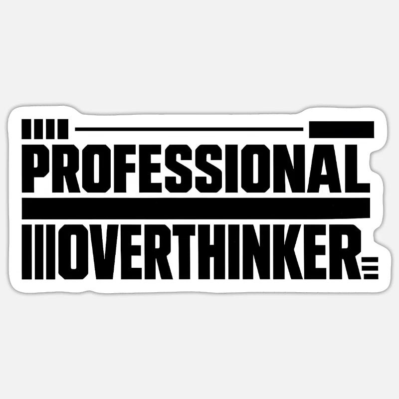 Introvert Professional Overthinker - Sticker size S (10 x 10 cm) - white matte