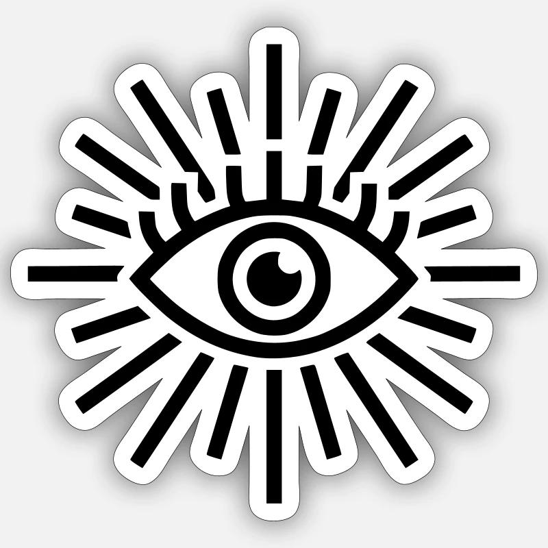 All-Seeing Eye Shine - Sticker size S (10 x 10 cm) - white matte