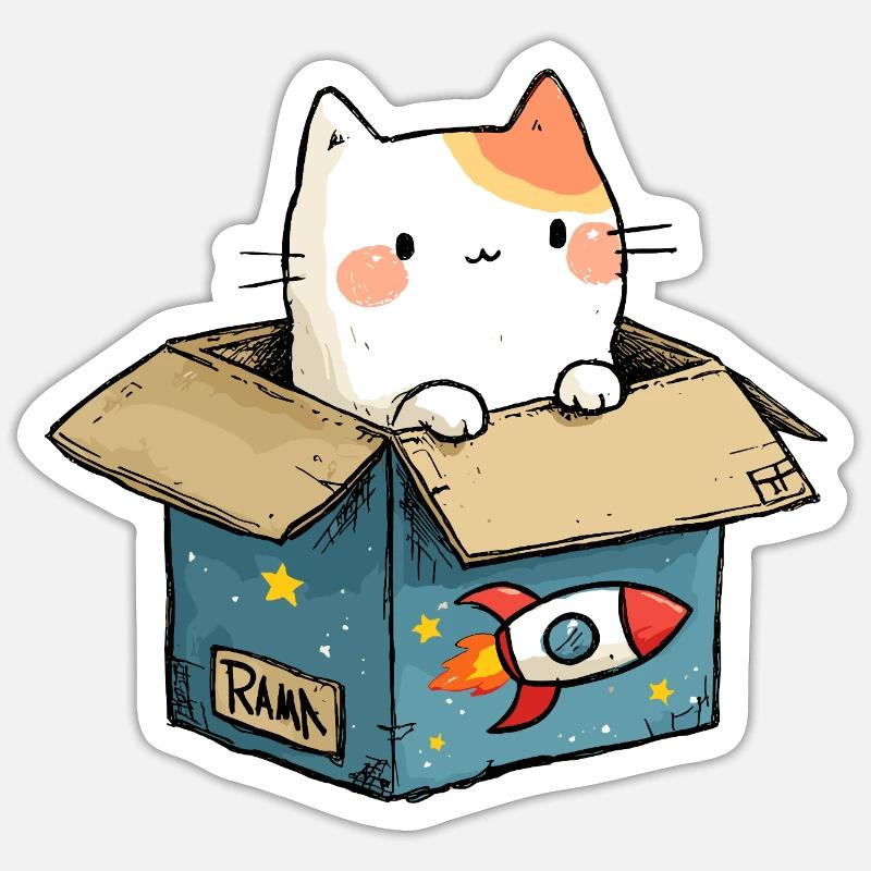 Cat's Throw Space - Sticker size S (10 x 10 cm) - white matte
