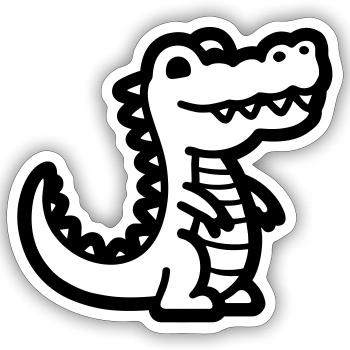 alligator - Sticker size S (10 x 10 cm) - white matte - Front