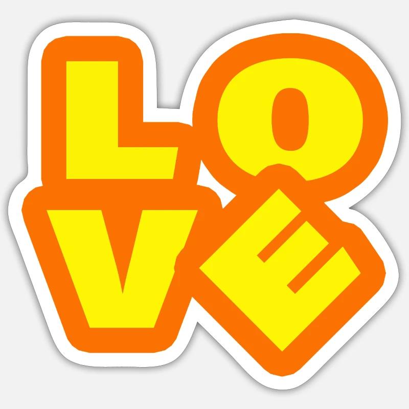 Amour - Sticker taille S (10 x 10 cm) - blanc mat