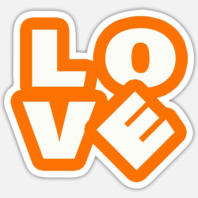Amour - Sticker taille S (10 x 10 cm) - blanc mat
