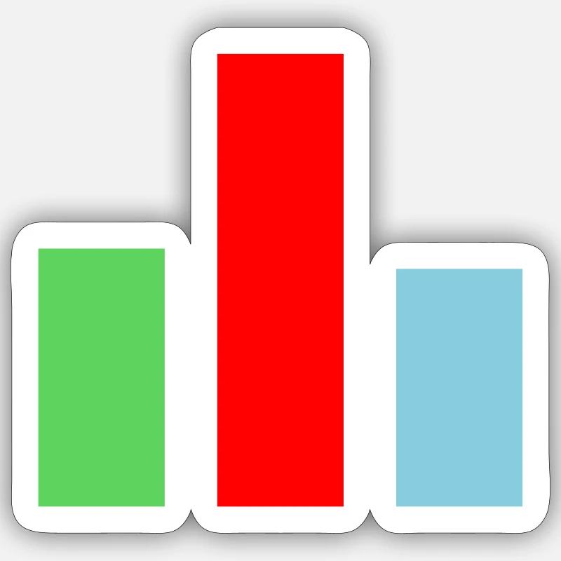 Balkendiagramm Statistik - Sticker Größe S (10 x 10 cm) - Mattweiß