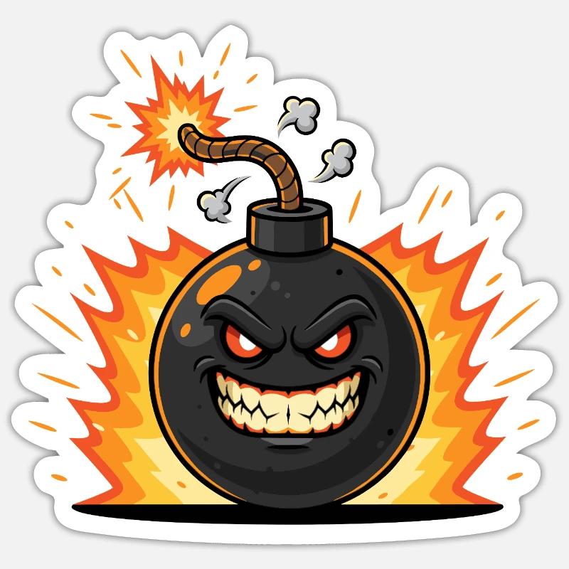 Bombe du Sourire Explosif - Sticker taille S (10 x 10 cm) - blanc mat