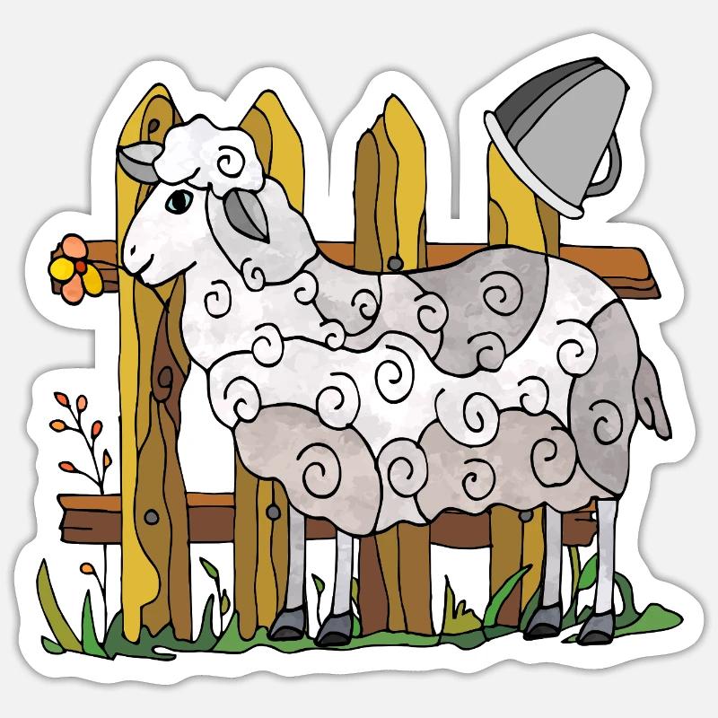 Mouton - Sticker taille S (10 x 10 cm) - blanc mat