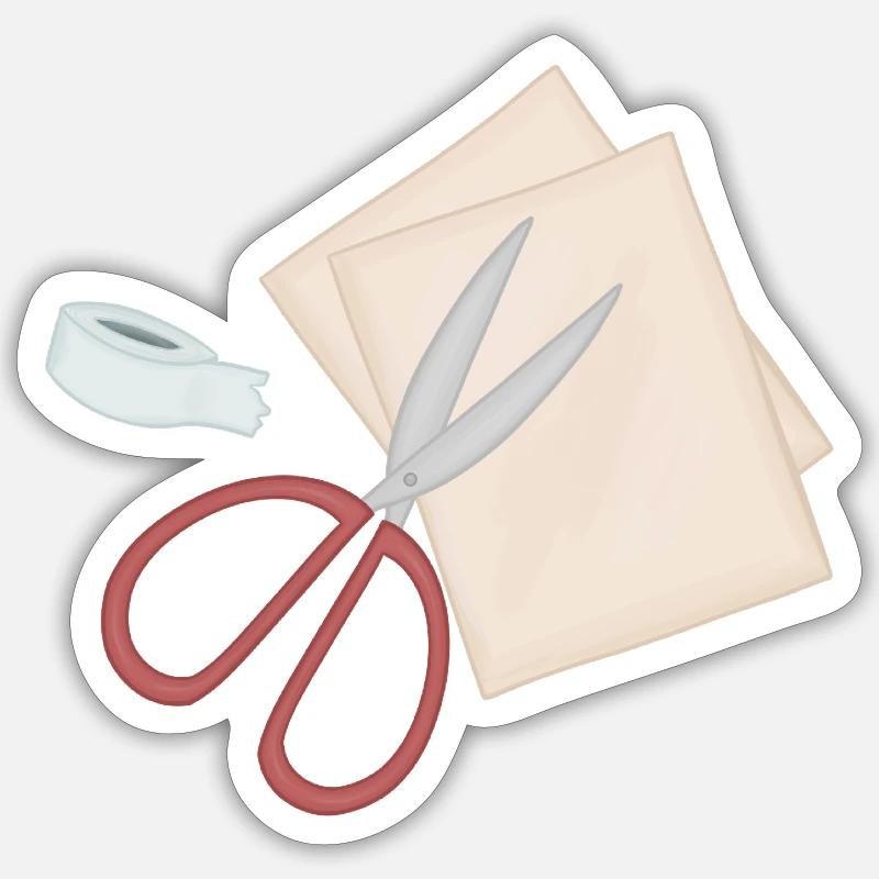 Studio de papier motif de ciseaux créatifs Sticker taille S (10 x 10 cm)