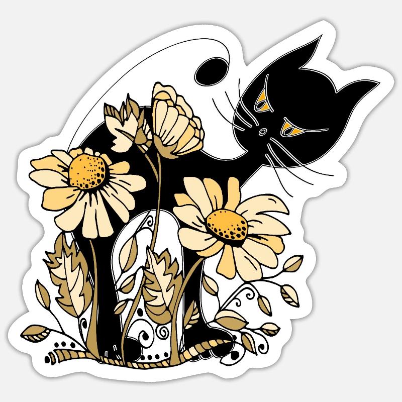 cat - Sticker size S (10 x 10 cm) - white matte
