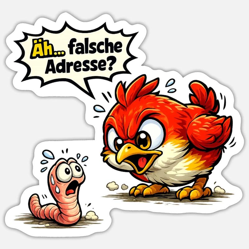Funny Bird Worm Saying Gift - Sticker size S (10 x 10 cm) - white matte