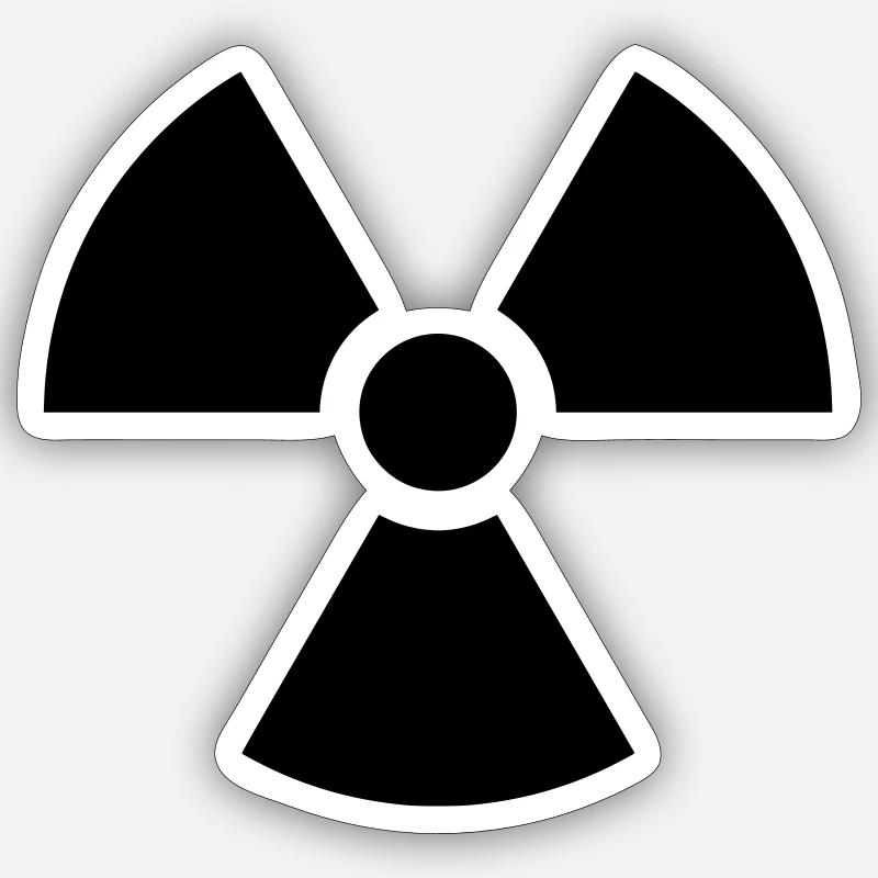 Atom Nuklear - Sticker Größe S (10 x 10 cm) - Mattweiß