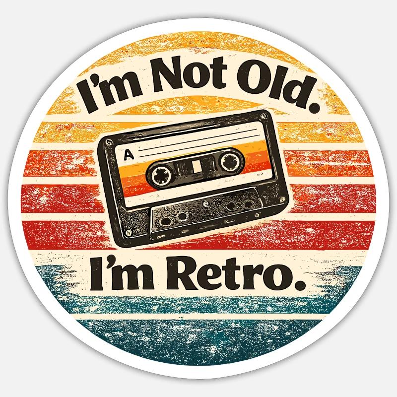 Ich Bin Nicht Alt, Ich Retro - Sticker Größe S (10 x 10 cm) - Mattweiß