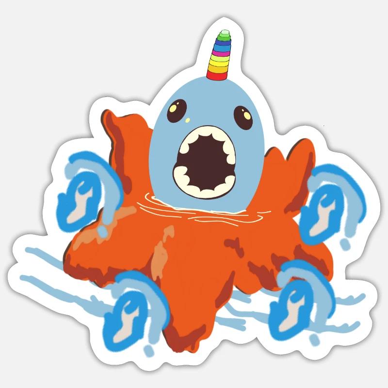 Unicorn Fish Sticker size S (10 x 10 cm)