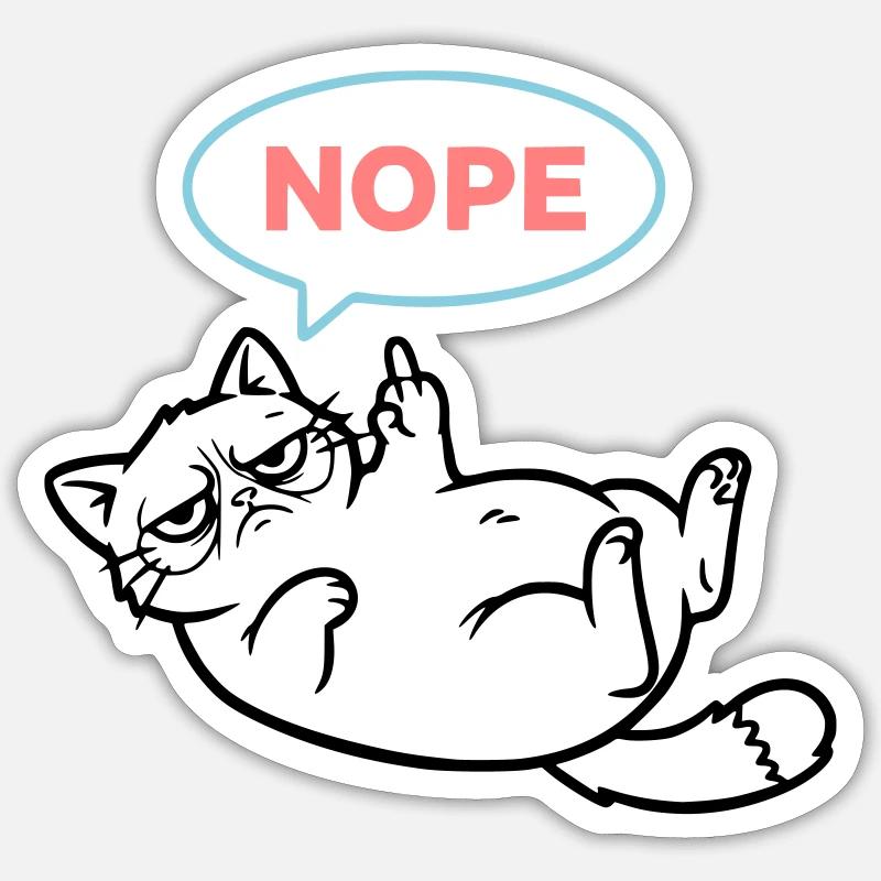 Cat Nope Speech Bubble Colored Sticker size S (10 x 10 cm)
