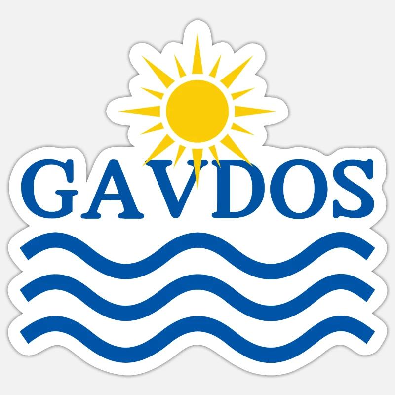 Gavdos Sun Waves Logo - Sticker taille S (10 x 10 cm) - blanc mat