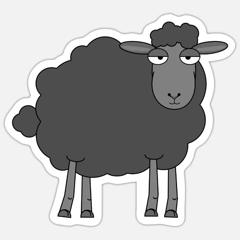 Baaaa-d jusqu’à l’os | Illustration de Black Sheep Sticker taille S (10 x 10 cm)