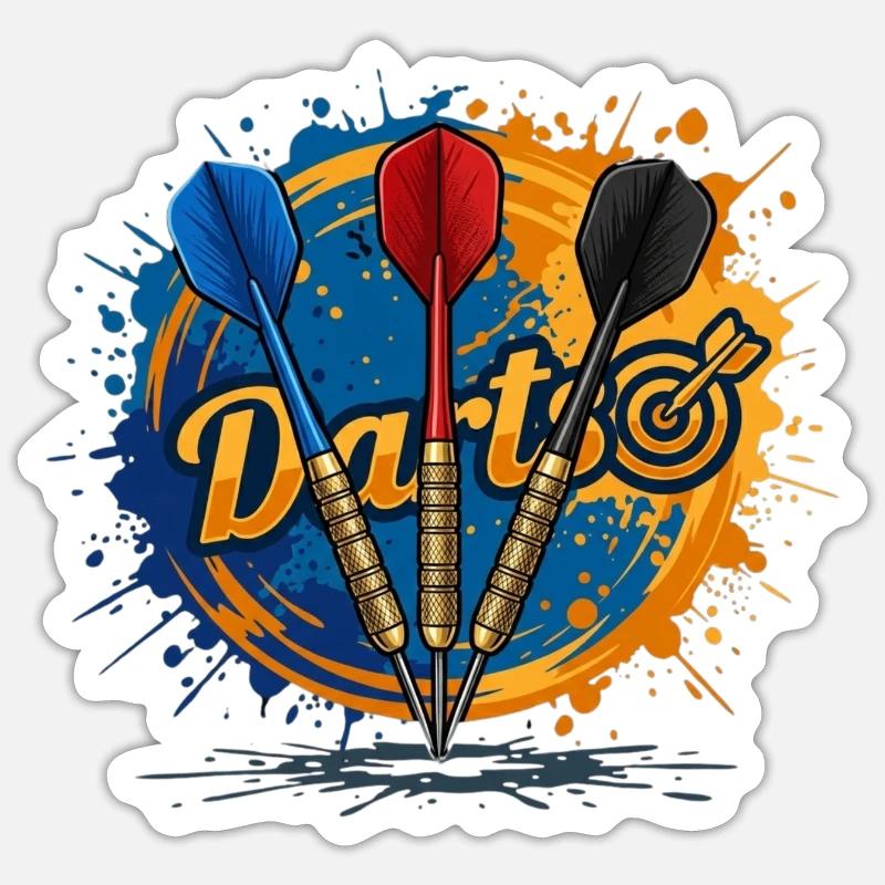 Dartsplash - Sticker Größe S (10 x 10 cm) - Mattweiß