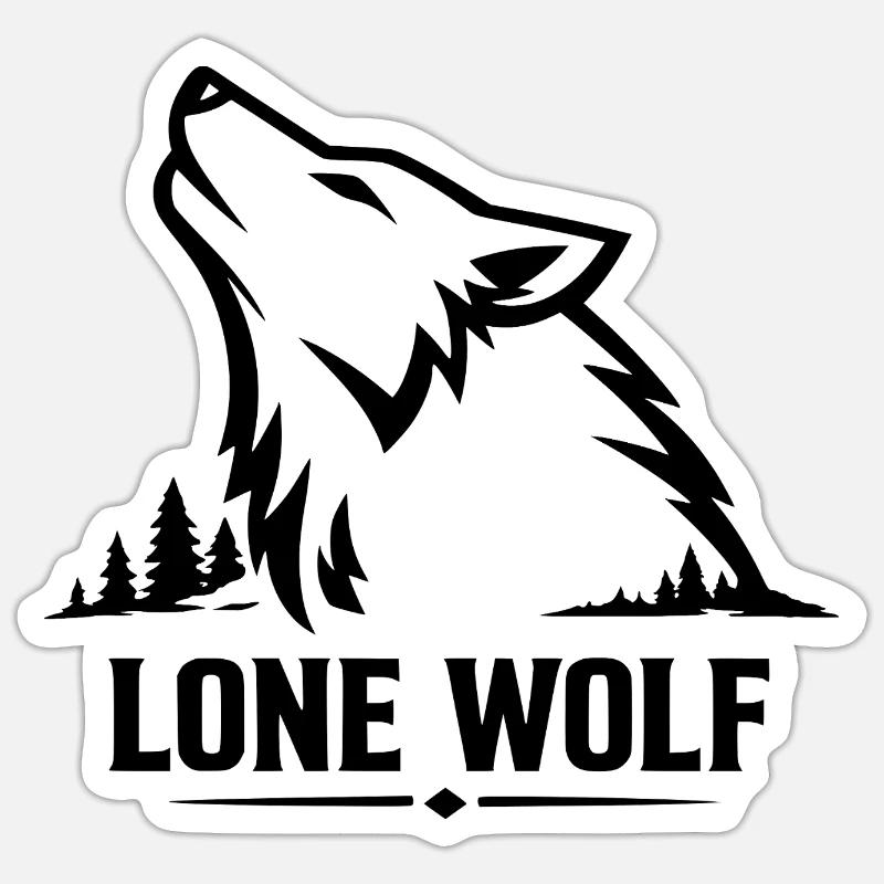 Lone Wolf Howling Wolf Wolf Head Design Sticker size S (10 x 10 cm)