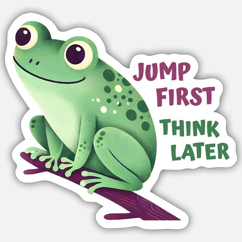 Frog with Quote - Sticker size S (10 x 10 cm) - white matte