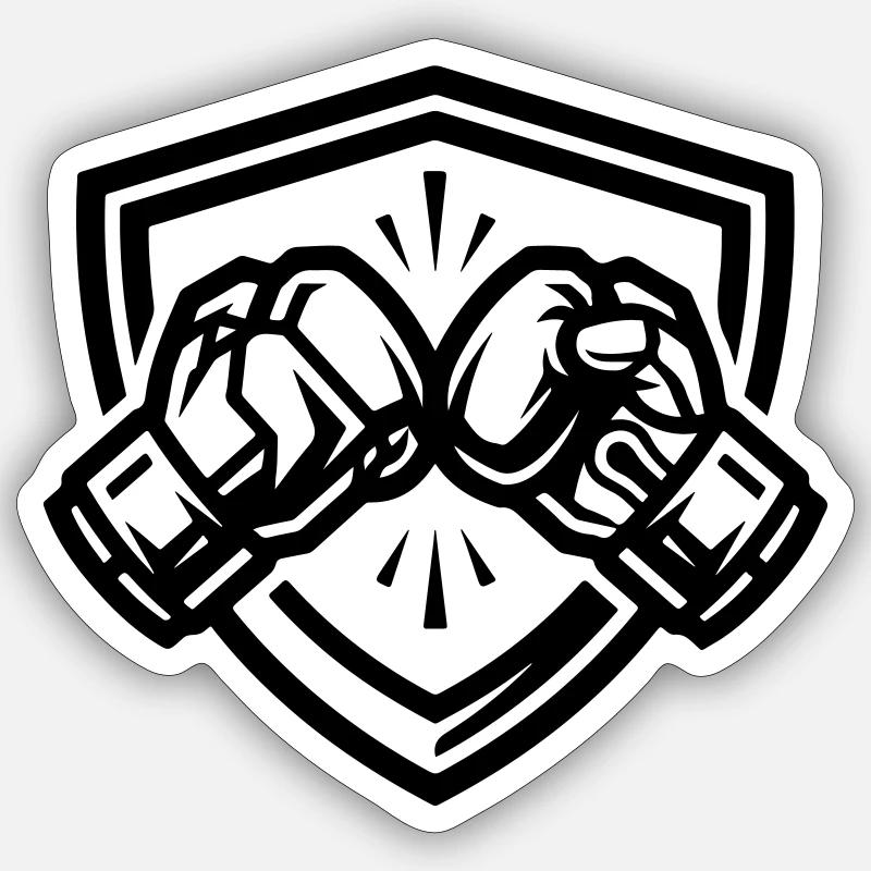 Boxhandschuhe Wappen Sticker Größe S (10 x 10 cm)