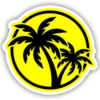 Palm Tree Symbol Beach - Sticker size S (10 x 10 cm) - white matte - Front