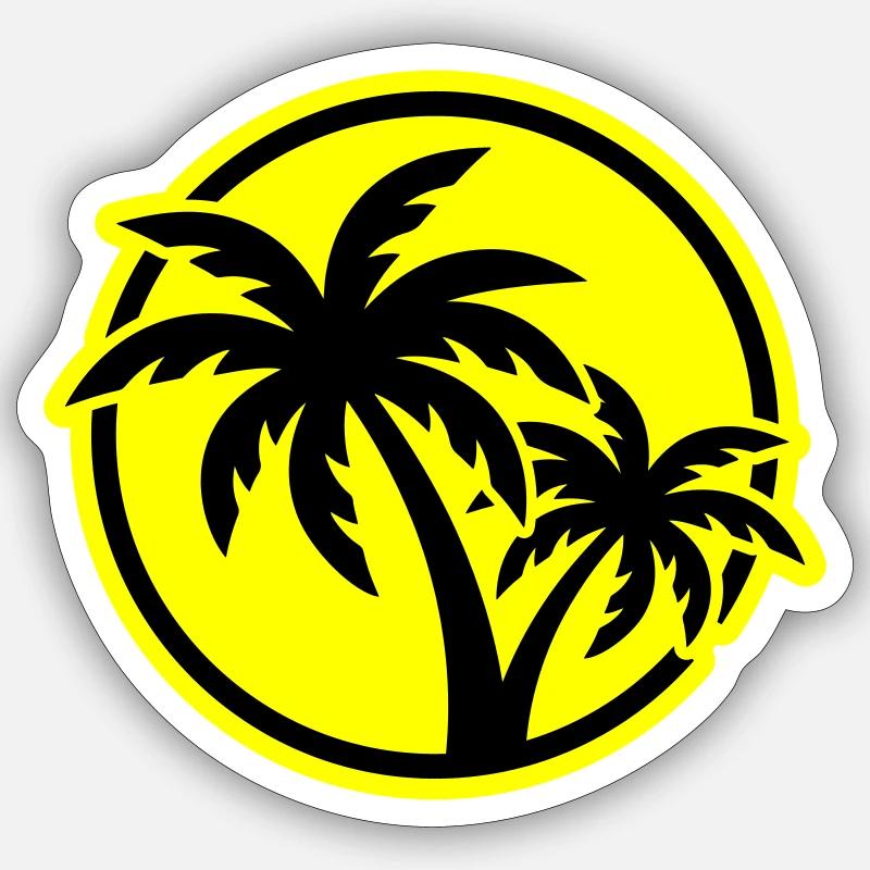 Palm Tree Symbol Beach - Sticker size S (10 x 10 cm) - white matte