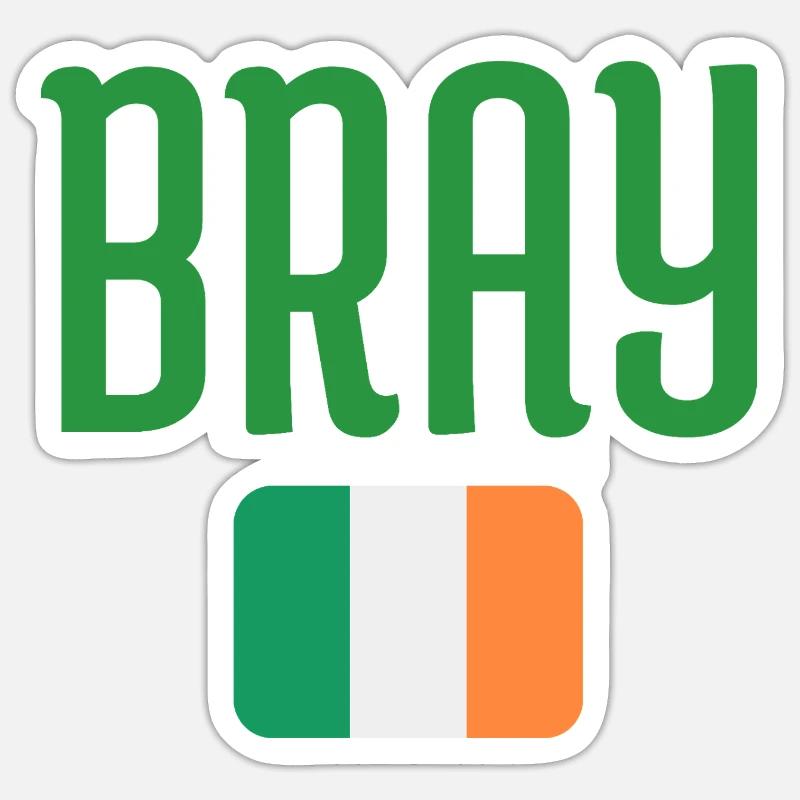 Drapeau d’Irlande de Bray - Sticker taille S (10 x 10 cm) - blanc mat