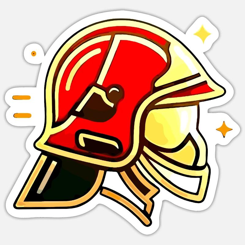 Casque de pompier - Sticker taille S (10 x 10 cm) - blanc mat