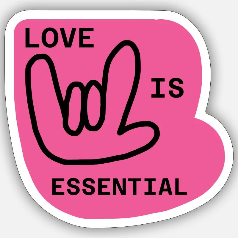 Love is Essential - Sticker Größe S (10 x 10 cm) - Mattweiß