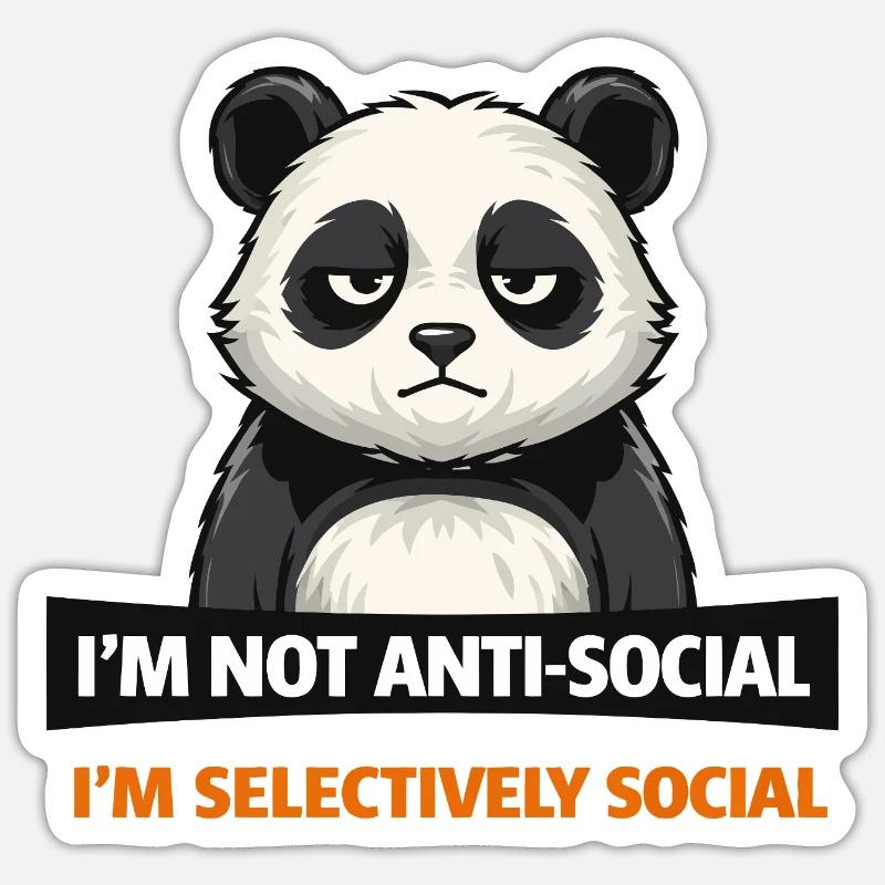 Selektive Panda-Gesellschaft - Sticker Größe S (10 x 10 cm) - Mattweiß