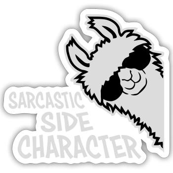 Llama Alpaca Sarcastic Side Character Sarcastic - Sticker size S (10 x 10 cm) - white matte - Front