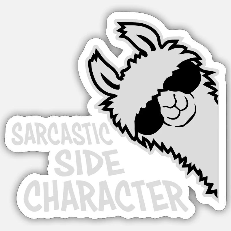 Llama Alpaca Sarcastic Side Character Sarcastic Sticker size S (10 x 10 cm)