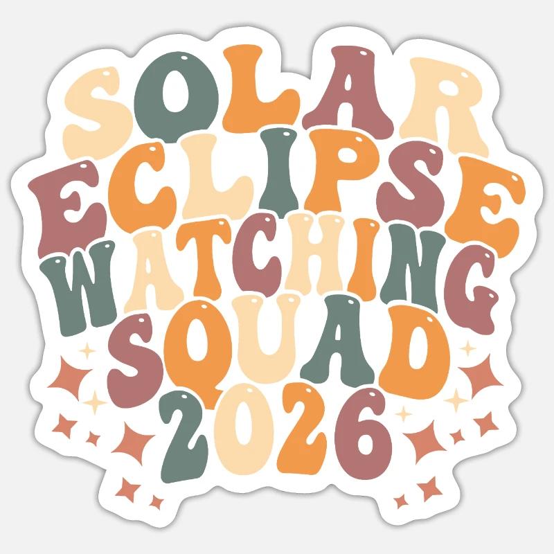 Équipe d’éclipse solaire 2026 - Sticker taille S (10 x 10 cm) - blanc mat