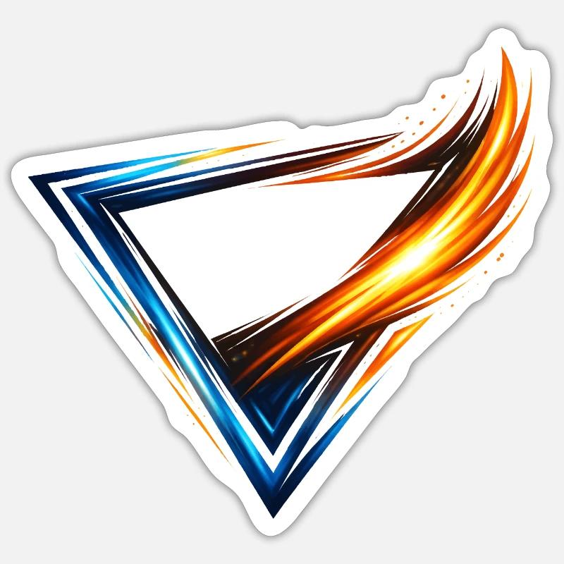 Leotard Design Triangle Blue Orange Dynamic Style Sticker size S (10 x 10 cm)