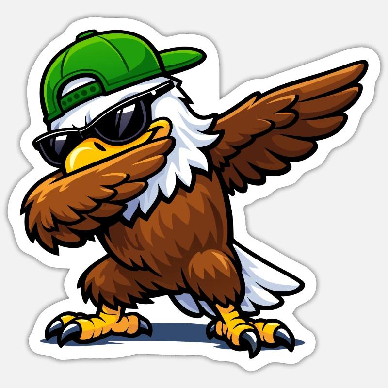 Aigle à l’eau à dabber - Sticker taille S (10 x 10 cm) - blanc mat