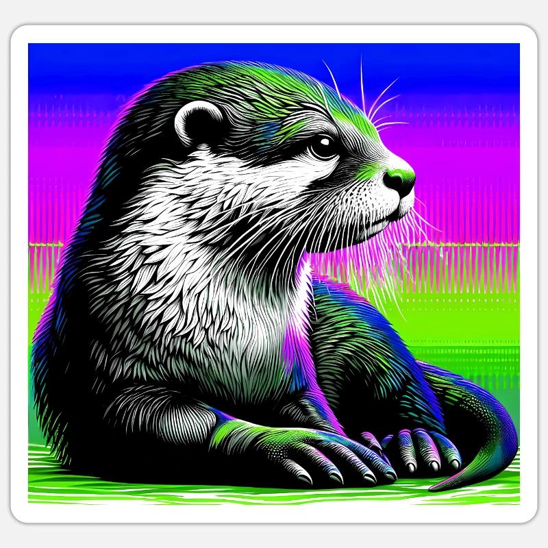 otter - Sticker size S (10 x 10 cm) - white matte