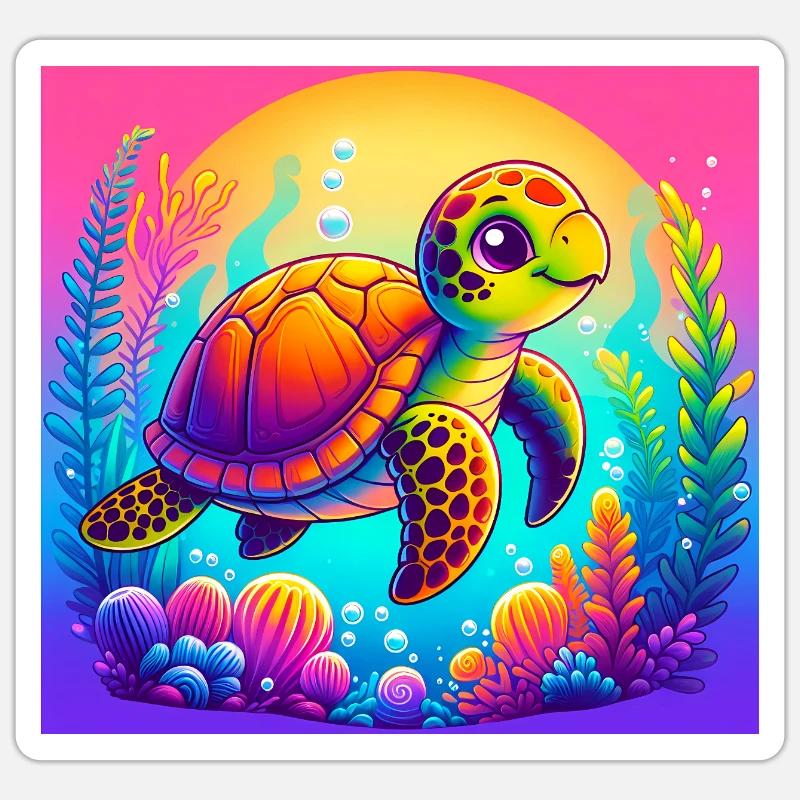 turtle - Sticker size S (10 x 10 cm) - white matte