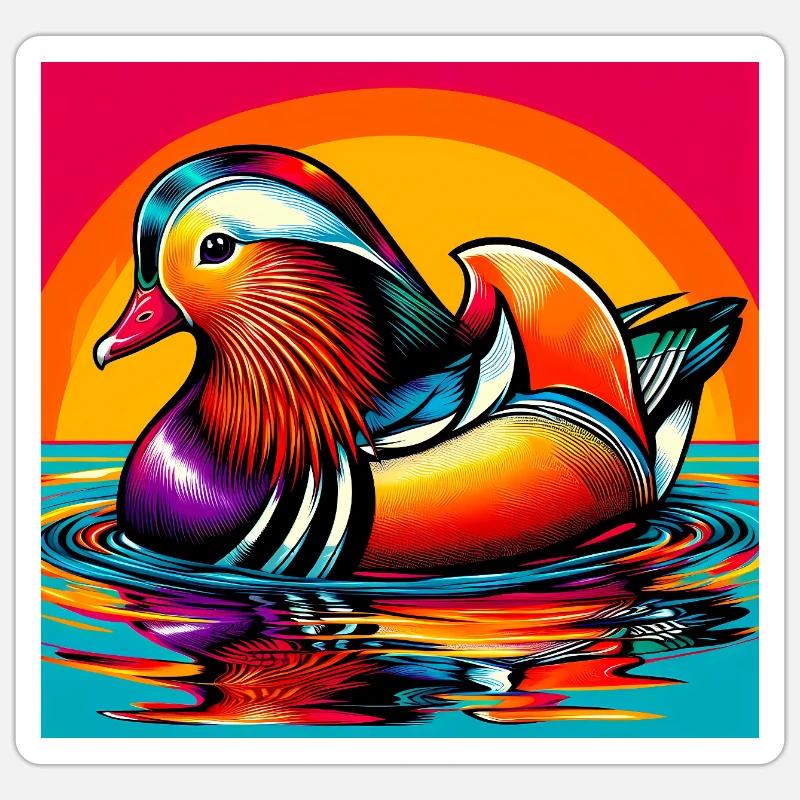 Mandarin duck Sticker size S (10 x 10 cm)
