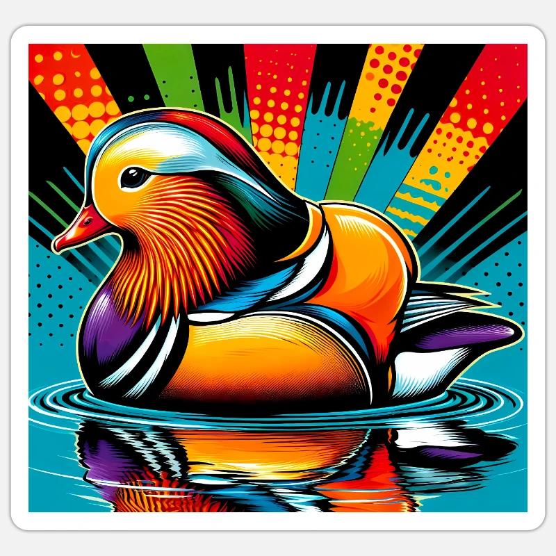 Mandarin duck Sticker size S (10 x 10 cm)
