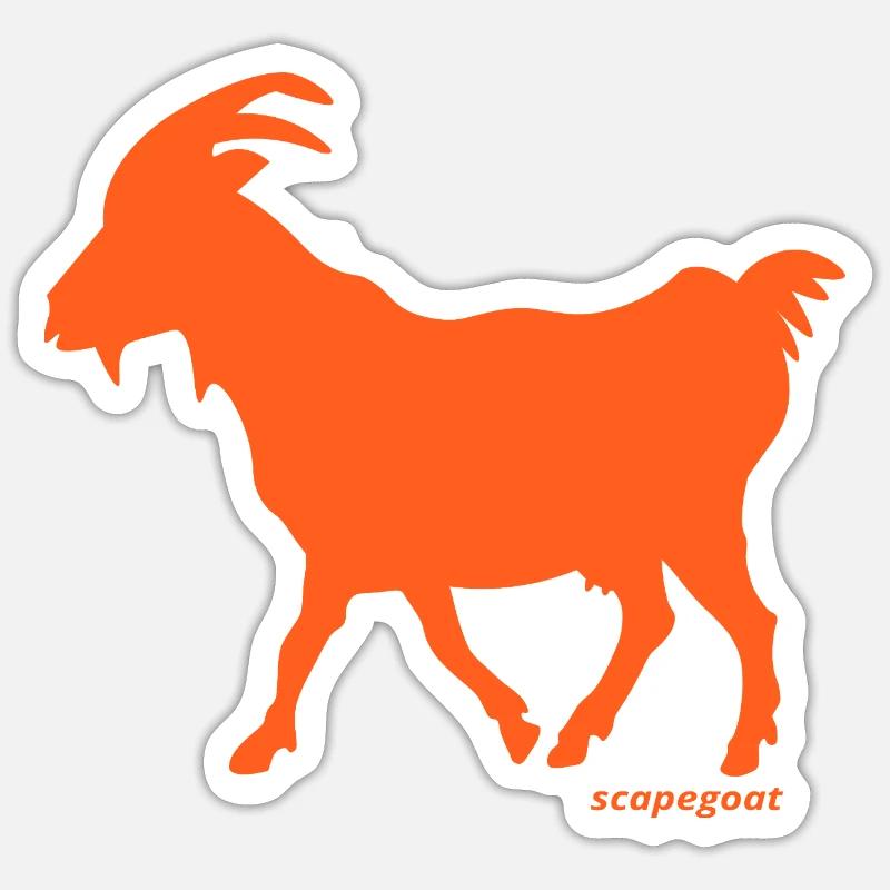 Ziege Sündenbock orange Sticker Größe S (10 x 10 cm)