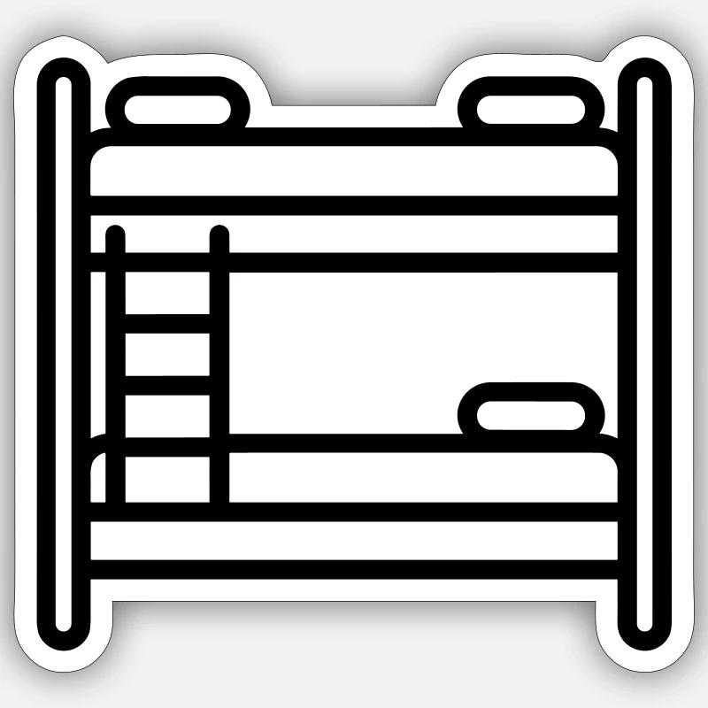 bunk bed - Sticker size S (10 x 10 cm) - white matte