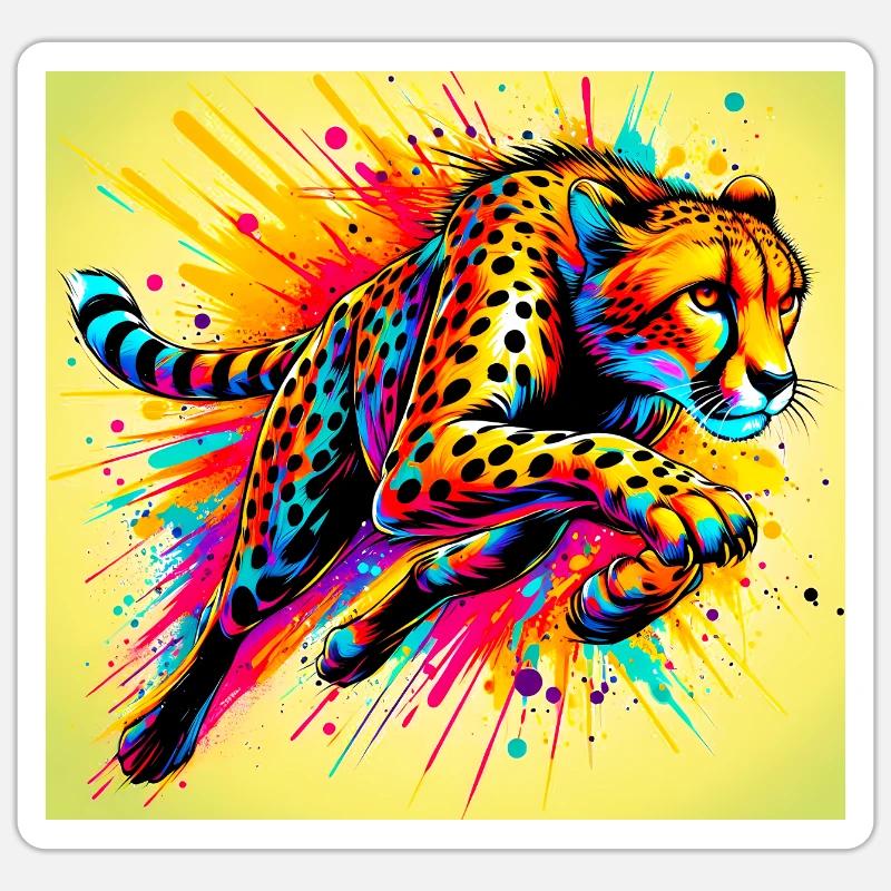 cheetah - Sticker size S (10 x 10 cm) - white matte