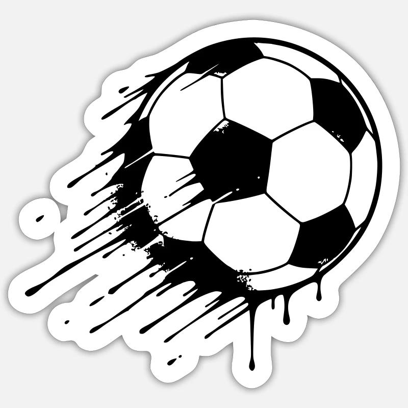 Fußball Action Graffiti - Sticker Größe S (10 x 10 cm) - Mattweiß