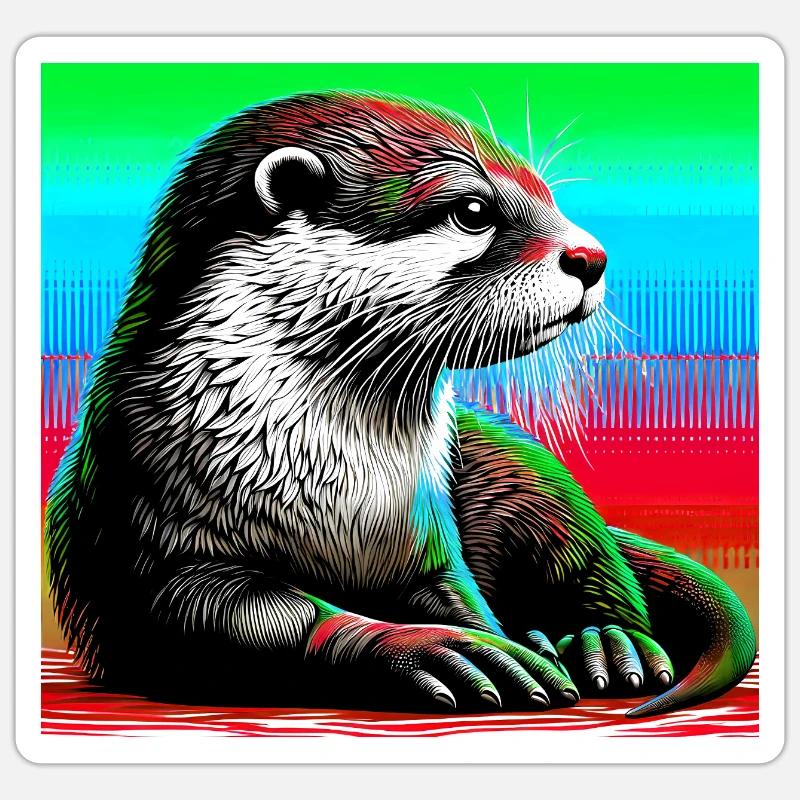 otter - Sticker size S (10 x 10 cm) - white matte