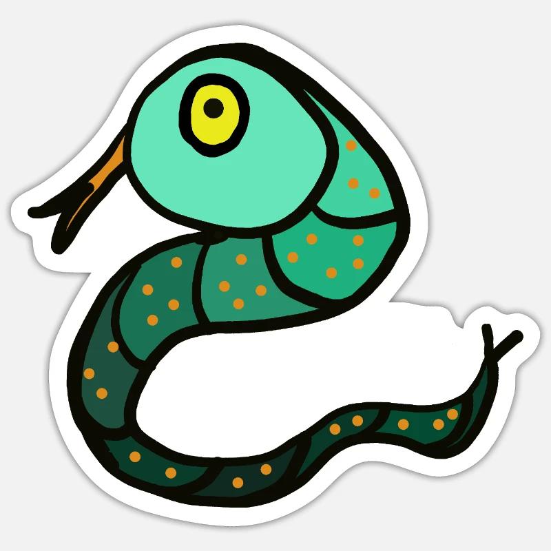 Enfants Serpent Reptile - Sticker taille S (10 x 10 cm) - blanc mat