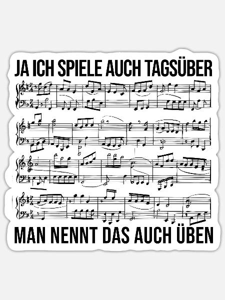 Ich spiele auch tagsüber Üben Musiker Statement - Sticker Größe S (10 x 10 cm) - Mattweiß