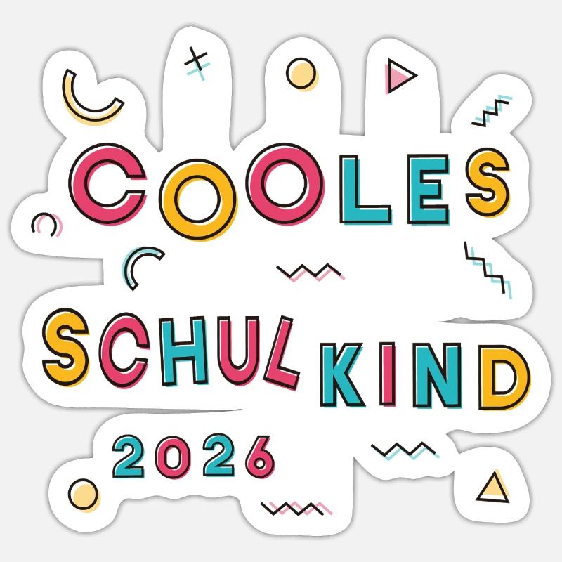 Cooles Schulkind 2026  - Sticker Größe S (10 x 10 cm) - Mattweiß