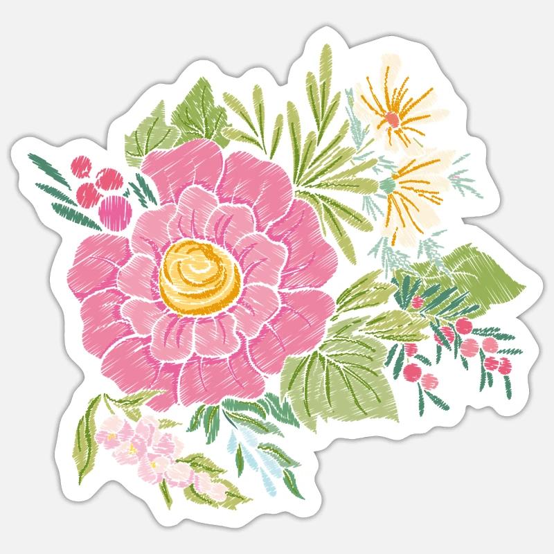 Flower image Sticker size S (10 x 10 cm)