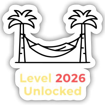 Level 2026 Unlocked Abschluss - Sticker Größe S (10 x 10 cm) - Mattweiß - Vorne