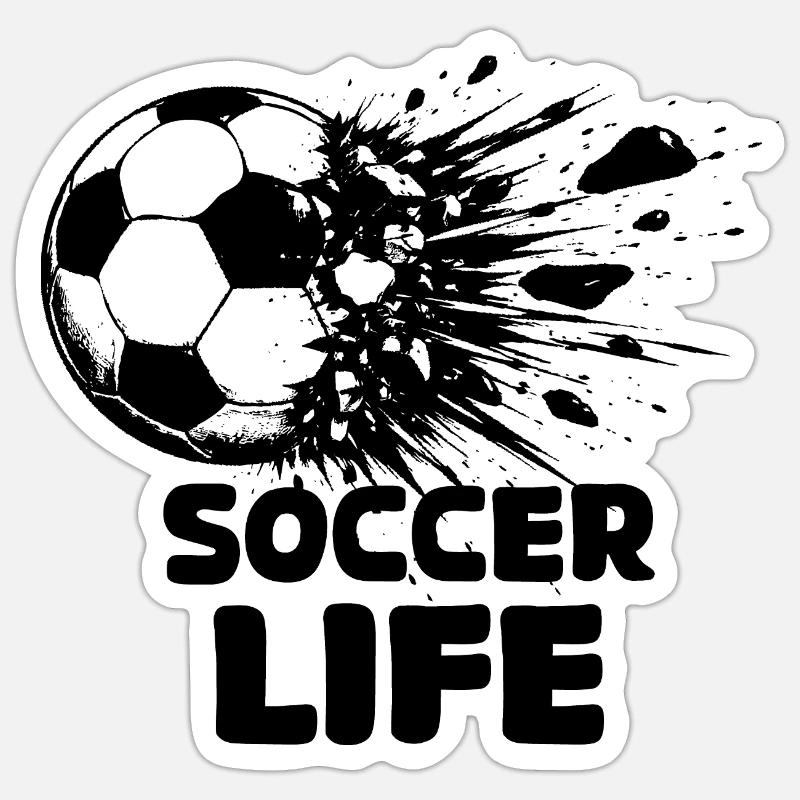 Exploding Football Black Design Sticker size S (10 x 10 cm)
