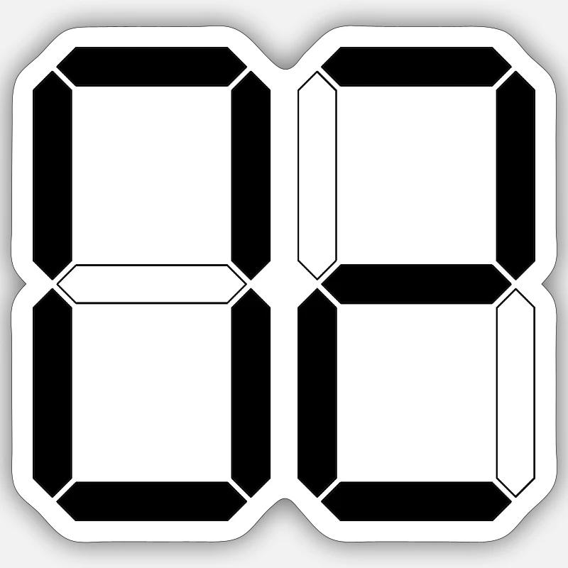 NUMMER 02 Null Zwei Geburtstag Geschenk Digital Sticker Größe S (10 x 10 cm)