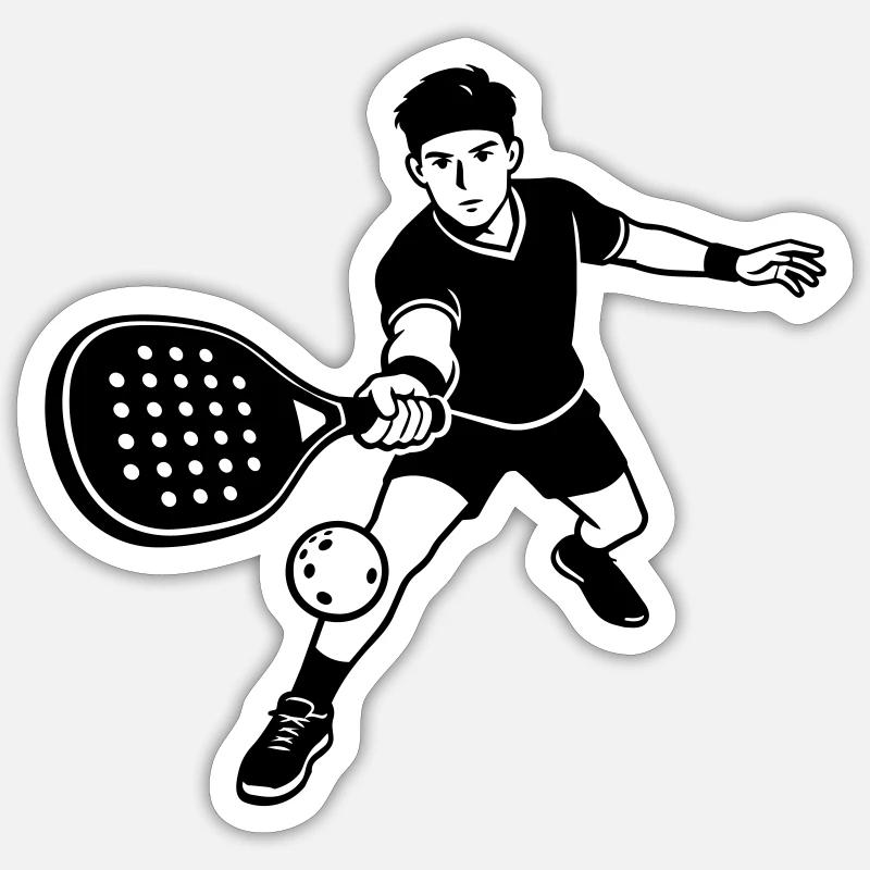 Pickleball - Sticker taille S (10 x 10 cm) - blanc mat